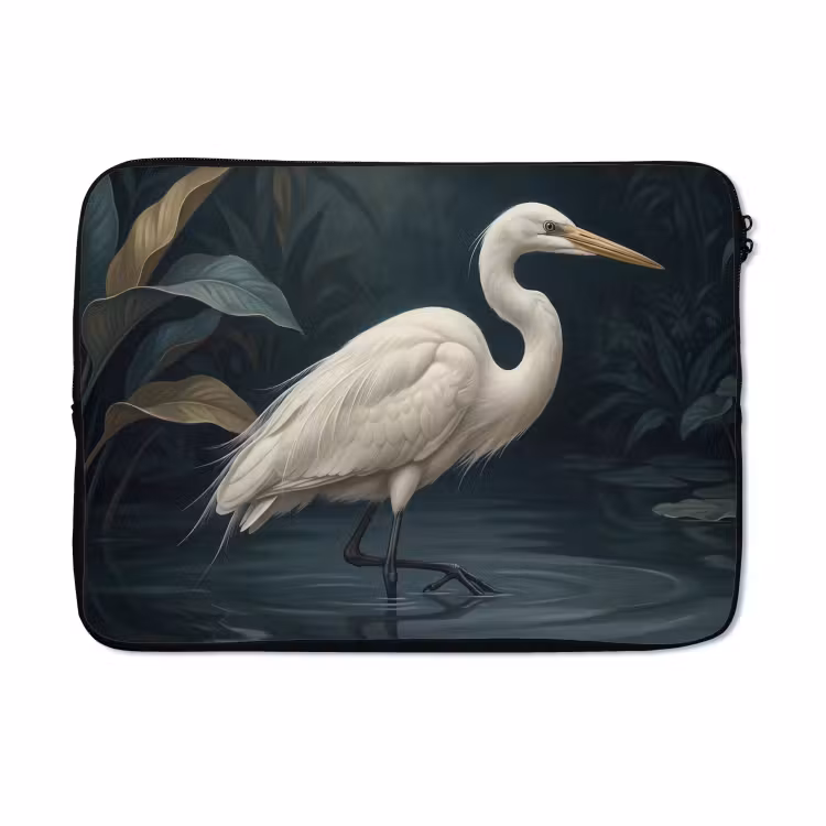 Laptophoes - Reiger - Water - Natuur - Modern - Wit — 5