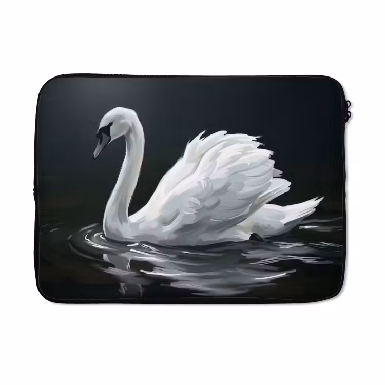 Laptophoes - Zwaan - Water - Natuur - Realistisch - Wit — 5