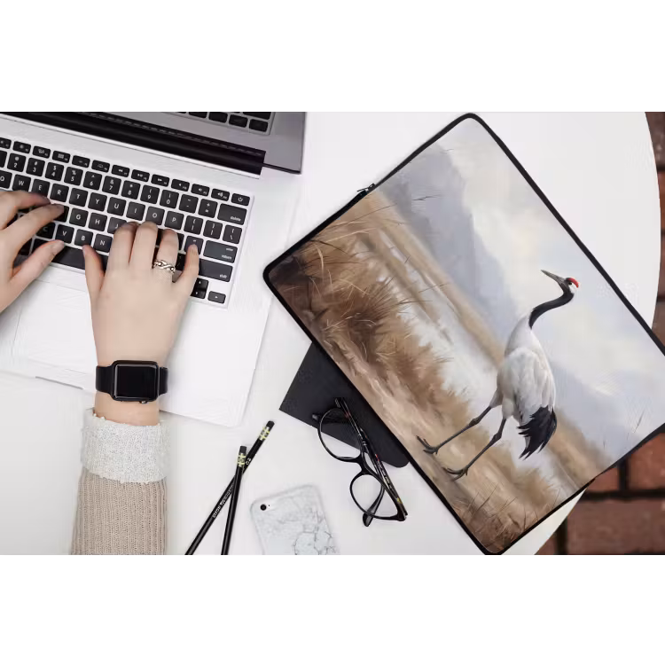 Laptophoes - Kraanvogel - Natuur - Realistisch — 3