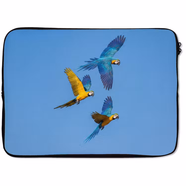 Laptophoes - Papagaai - Vliegen - Blauw - Geel — 1