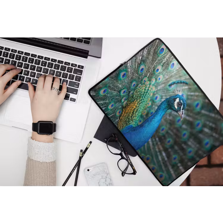 Laptophoes - Pauw - Veren - Blauw — 3