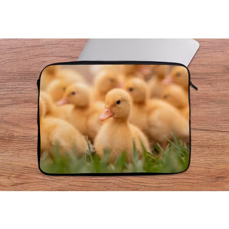Laptophoes - Pijltje - Eend - Natuur - Geel — 2