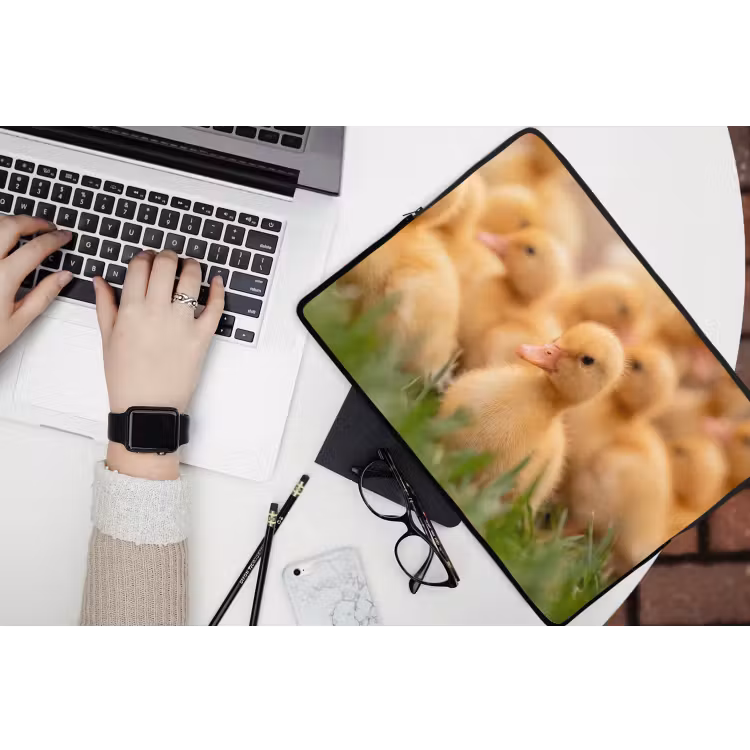 Laptophoes - Pijltje - Eend - Natuur - Geel — 3