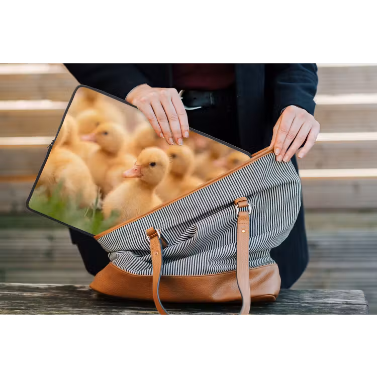 Laptophoes - Pijltje - Eend - Natuur - Geel — 4