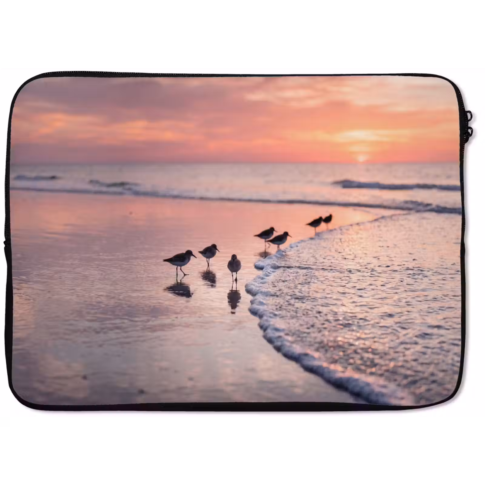 Laptophoes - Meeuwen - Strand - Zee - Roze — 1