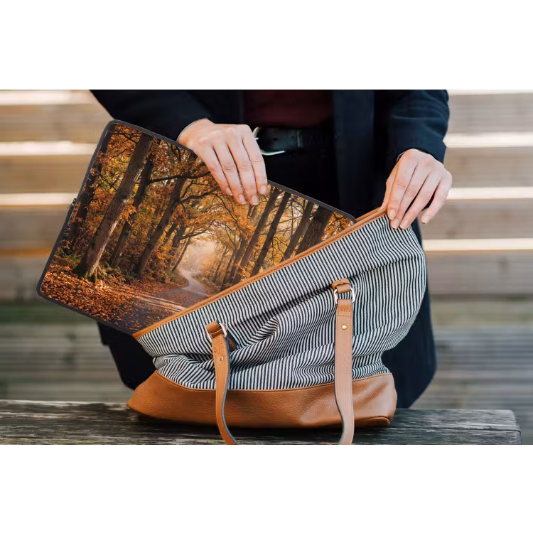 Laptophoes - Bospad - Herfstbos - Bladeren - Oranje - Nostalgisch — 4