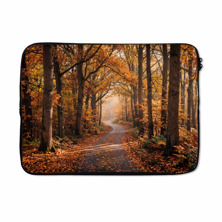 Laptophoes - Bospad - Herfstbos - Bladeren - Oranje - Nostalgisch — 5