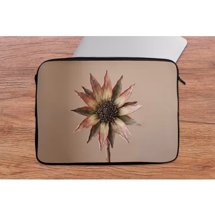 Laptophoes - Droogbloem - Protea - Vintage - Beige - Rustiek — 2