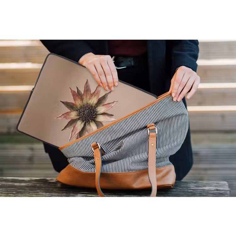 Laptophoes - Droogbloem - Protea - Vintage - Beige - Rustiek — 4