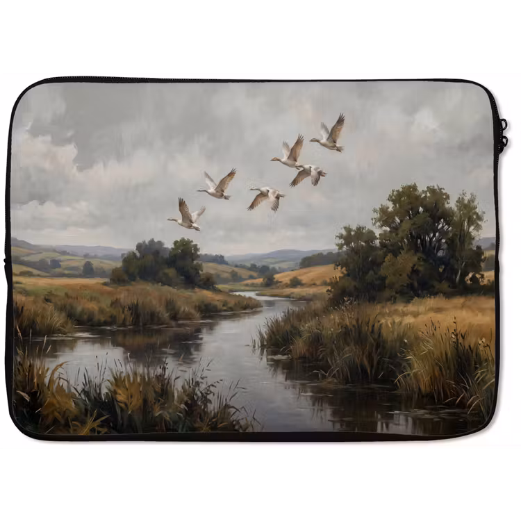Laptophoes - Eenden - Rivier - Landschap - Vlucht - Nostalgisch — 1