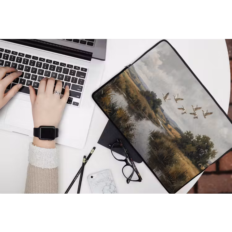 Laptophoes - Eenden - Rivier - Landschap - Vlucht - Nostalgisch — 3