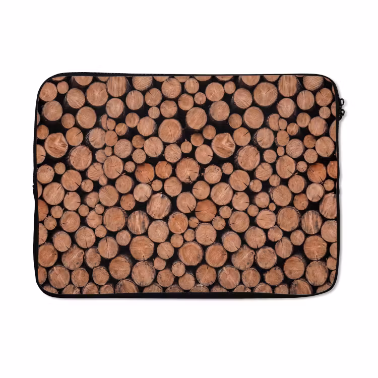 Laptophoes - Houtblokken - Textuur - Patroon - Bruin - Rustiek — 5