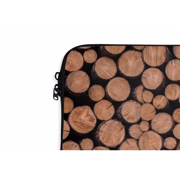 Laptophoes - Houtblokken - Textuur - Patroon - Bruin - Rustiek — 6