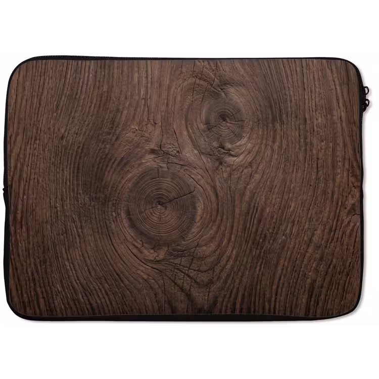 Laptophoes - Houtnerf - Textuur - Patroon - Bruin - Rustiek — 1
