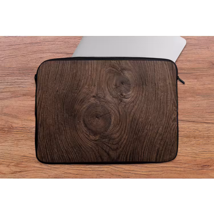 Laptophoes - Houtnerf - Textuur - Patroon - Bruin - Rustiek — 2