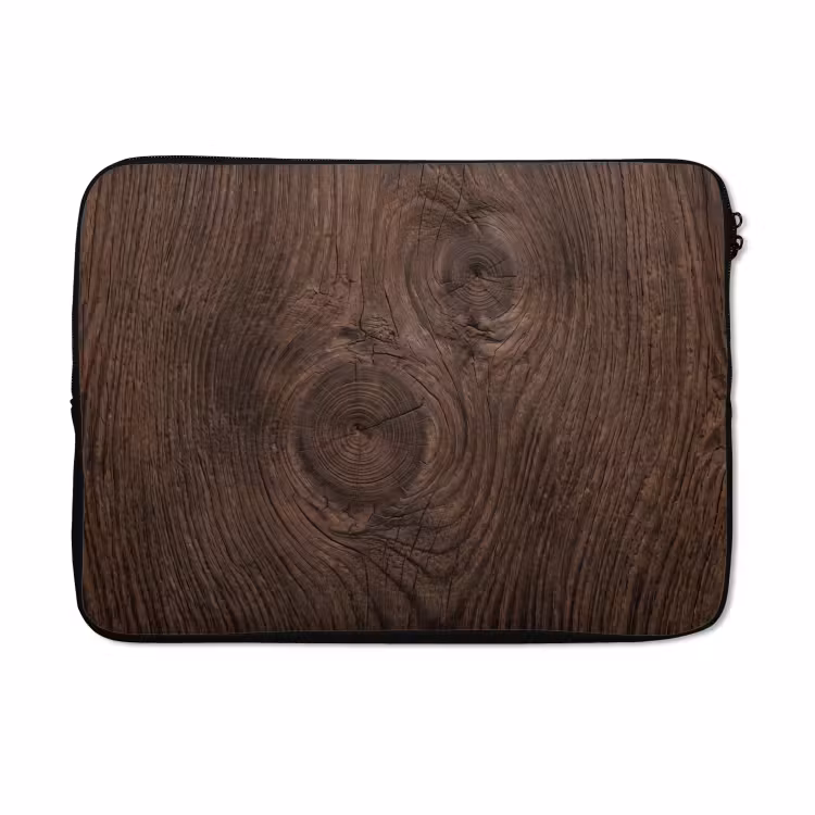 Laptophoes - Houtnerf - Textuur - Patroon - Bruin - Rustiek — 5
