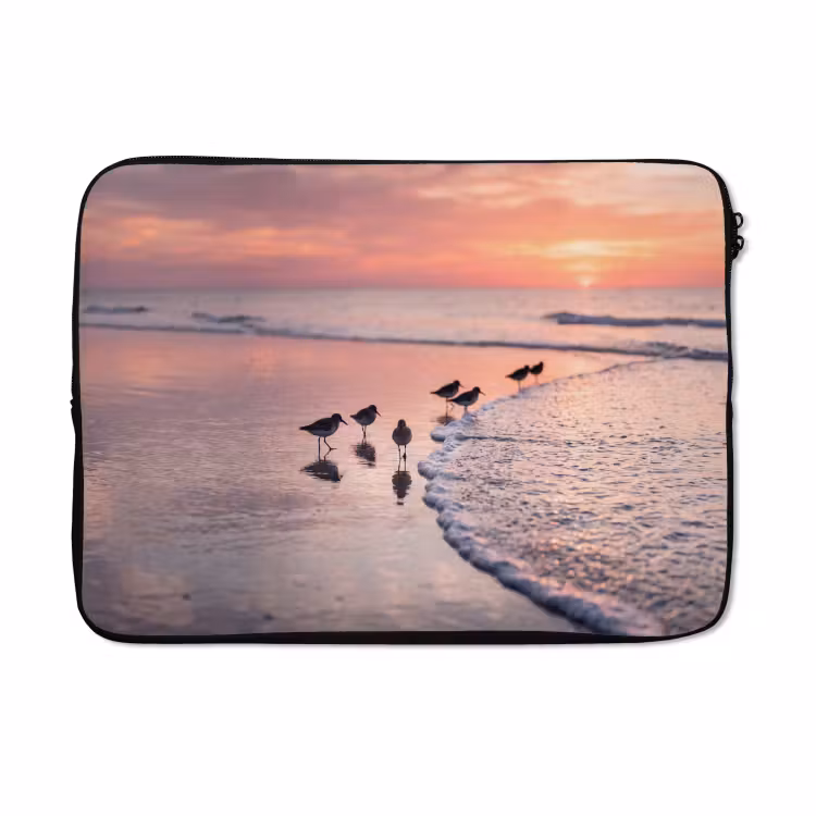 Laptophoes - Meeuwen - Strand - Zee - Roze — 5