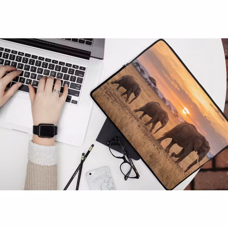 Laptophoes - Olifanten - Savanne - Zonsondergang - Afrika - Warm — 3