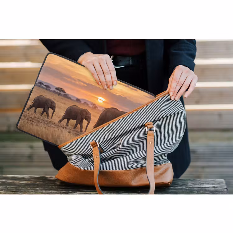 Laptophoes - Olifanten - Savanne - Zonsondergang - Afrika - Warm — 4