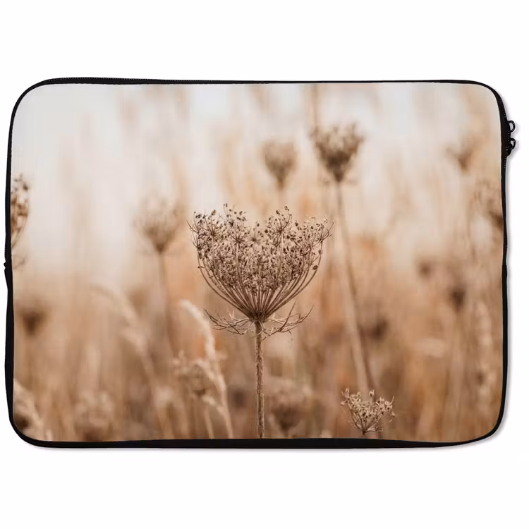 Laptophoes - Schermbloem - Droogbloem - Winter - Beige - Minimalistisch — 1