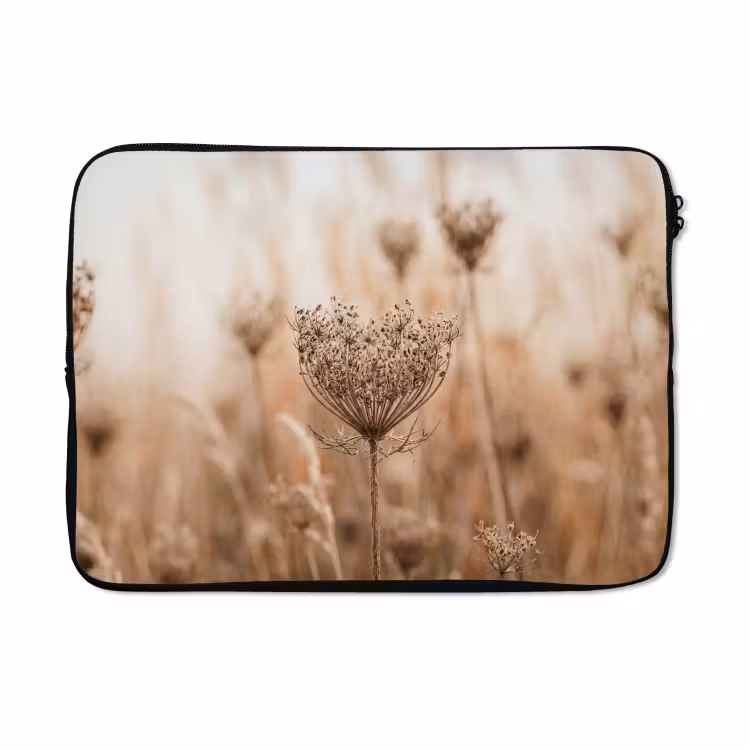 Laptophoes - Schermbloem - Droogbloem - Winter - Beige - Minimalistisch — 5