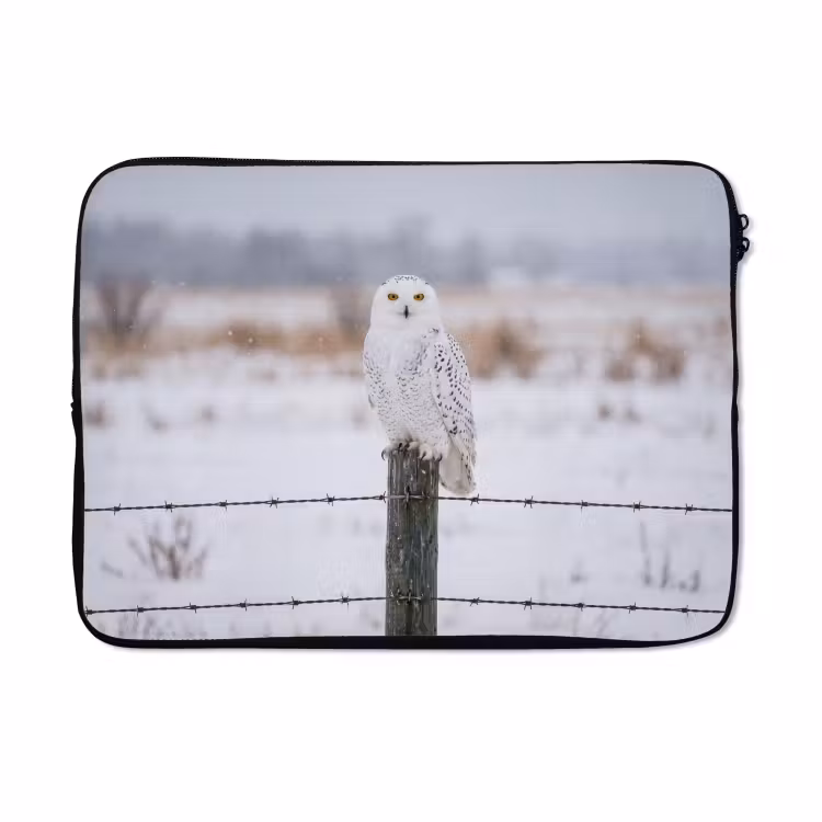 Laptophoes - Sneeuwuil - Hek - Sneeuw - Wit — 5