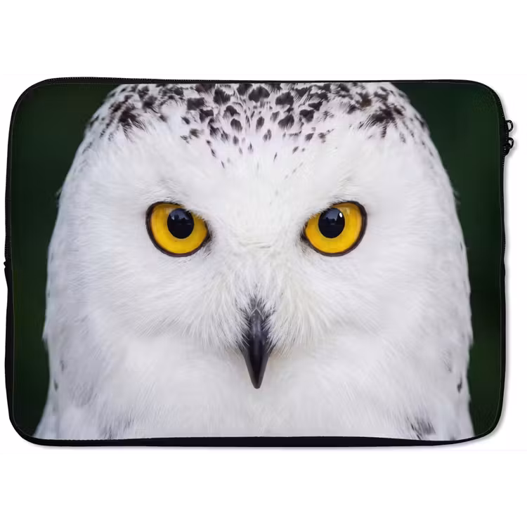 Laptophoes - Sneeuwuil - Portret - Geel — 1
