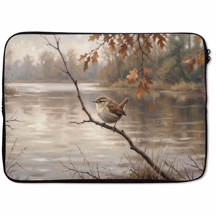Laptophoes - Winterkoninkje - Tak - Rivier - Natuur - Sfeervol — 1
