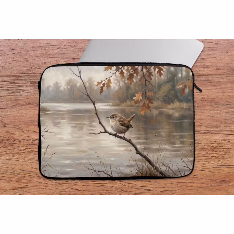Laptophoes - Winterkoninkje - Tak - Rivier - Natuur - Sfeervol — 2