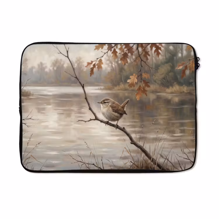 Laptophoes - Winterkoninkje - Tak - Rivier - Natuur - Sfeervol — 5