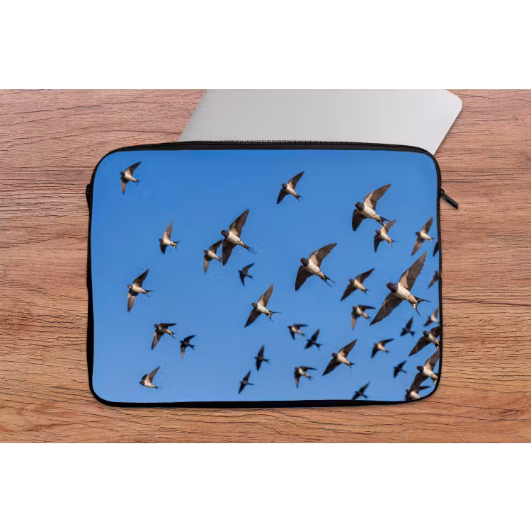Laptophoes - Zwaluwen - Vliegen - Blauw — 2