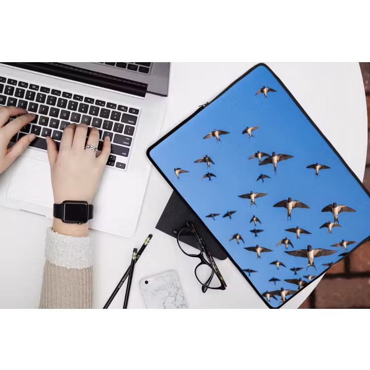 Laptophoes - Zwaluwen - Vliegen - Blauw — 3