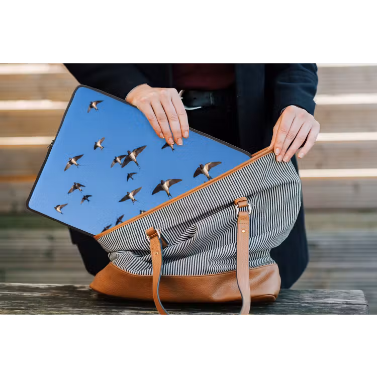 Laptophoes - Zwaluwen - Vliegen - Blauw — 4