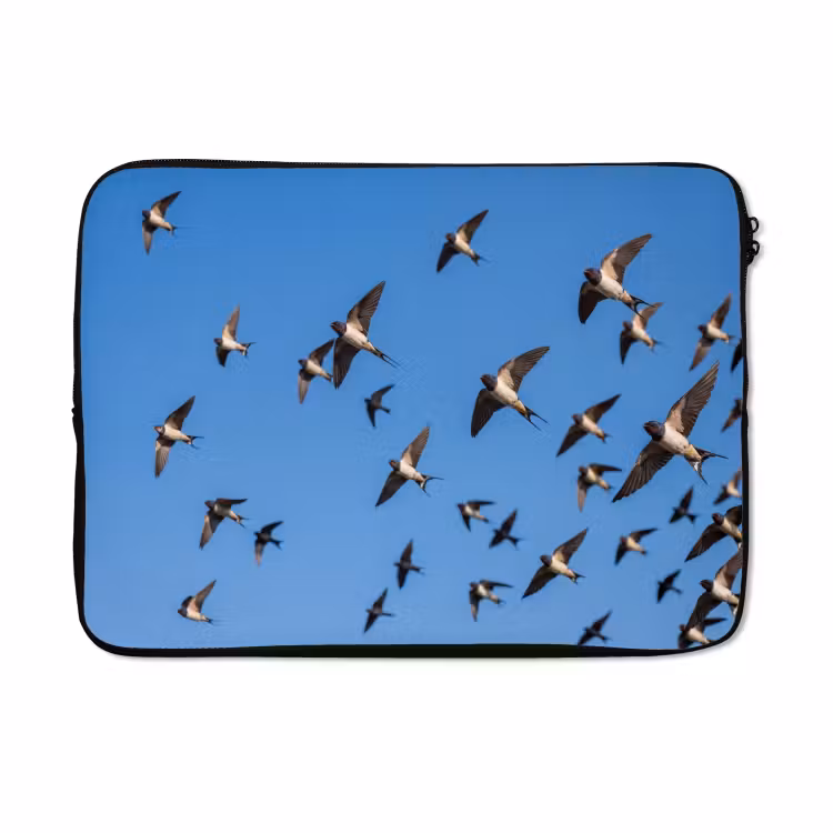 Laptophoes - Zwaluwen - Vliegen - Blauw — 5