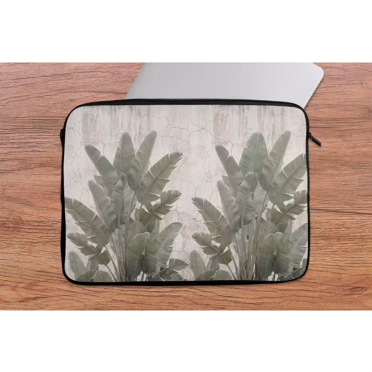 Laptophoes - Bananenbladeren - Beton - Groen — 2