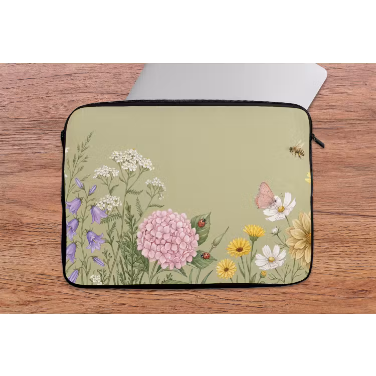 Laptophoes - Botanisch - Bloemen - Kleurrijk — 2