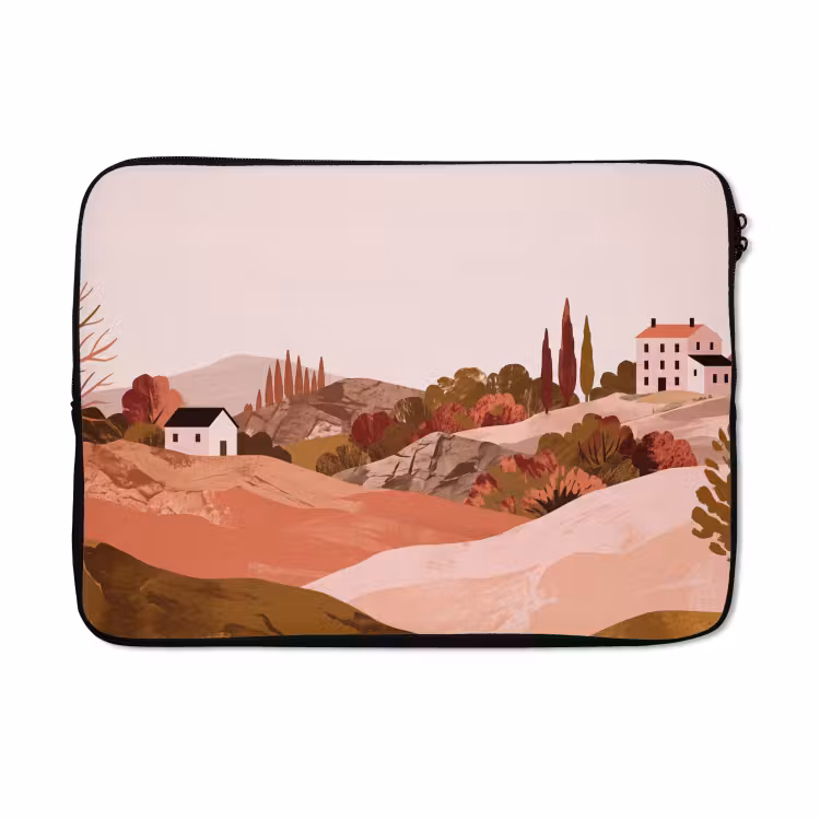 Laptophoes - Heuvellandschap - Grafisch - Terracotta — 5