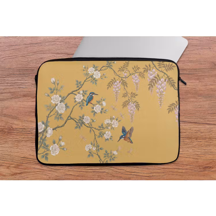 Laptophoes - IJsvogels - Bloesem - Geel — 2