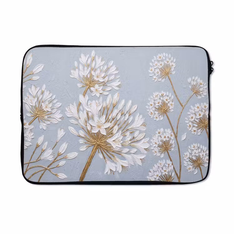 Laptophoes - Illustratie - Bloemen - Blauw — 5