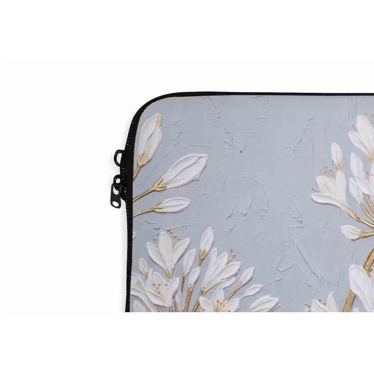 Laptophoes - Illustratie - Bloemen - Blauw — 6