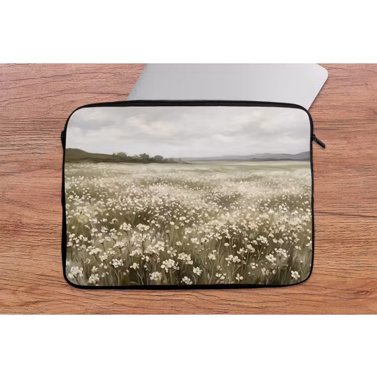 Laptophoes - Illustratie - Landschap - Wit — 2