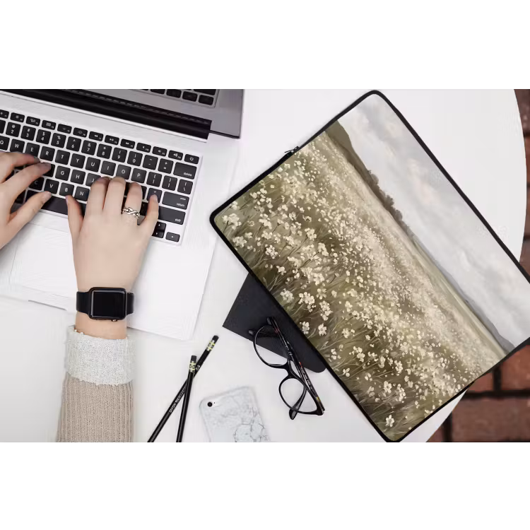 Laptophoes - Illustratie - Landschap - Wit — 3