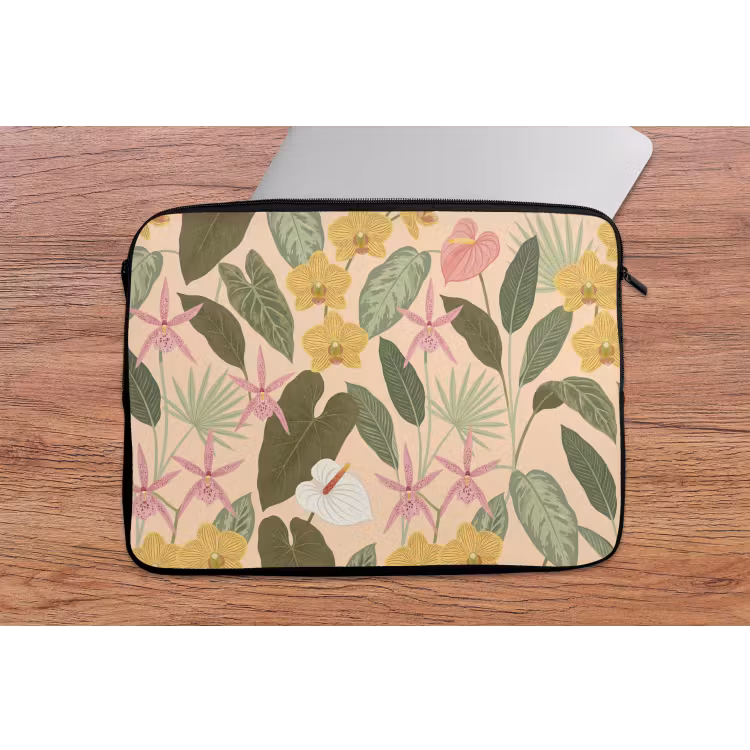 Laptophoes - Patroon - Bloemen - Kleurrijk — 2