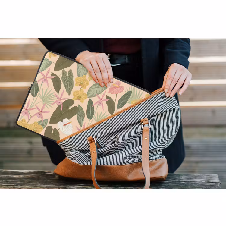 Laptophoes - Patroon - Bloemen - Kleurrijk — 4