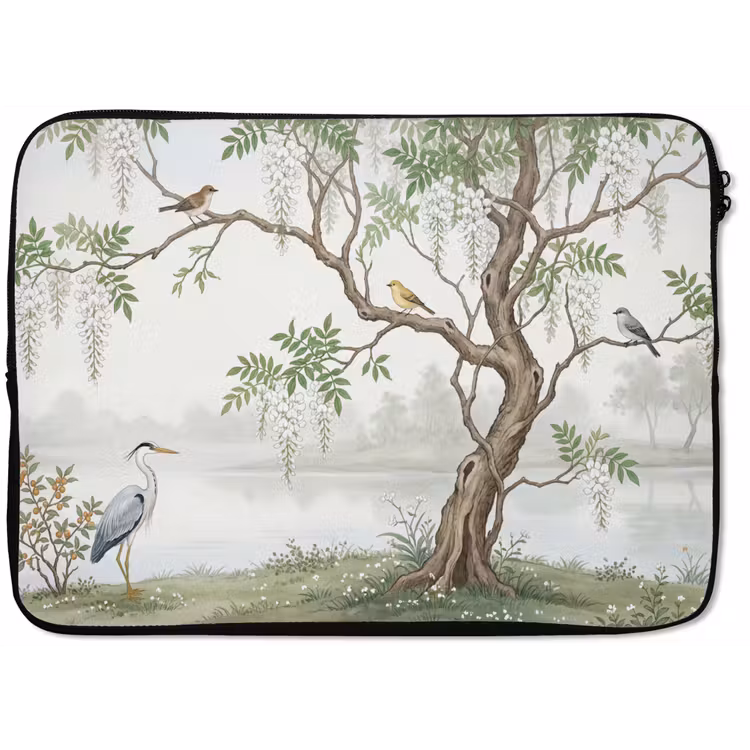 Laptophoes - Reiger - Landschap - Groen — 1