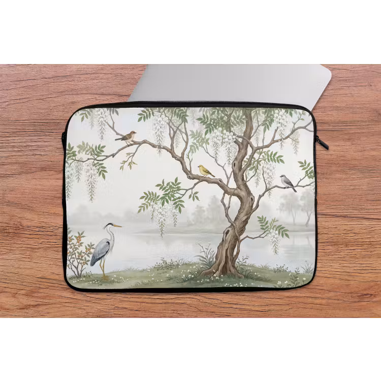 Laptophoes - Reiger - Landschap - Groen — 2