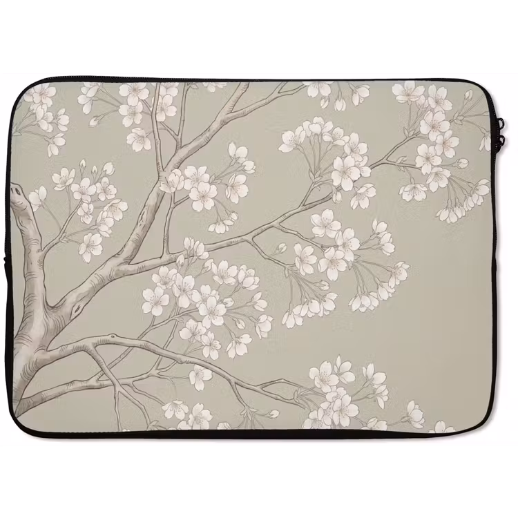 Laptophoes - Sereen - Bloesem - Wit — 1