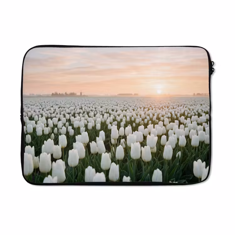 Laptophoes - Tulpen - Landschap - Wit — 5