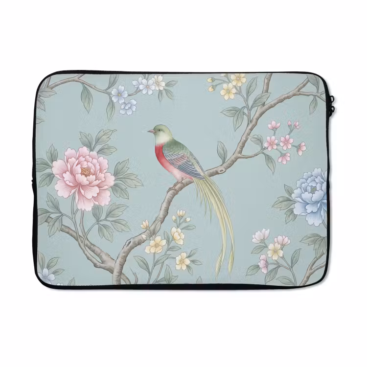 Laptophoes - Vogel - Bloemen - Kleurrijk — 5