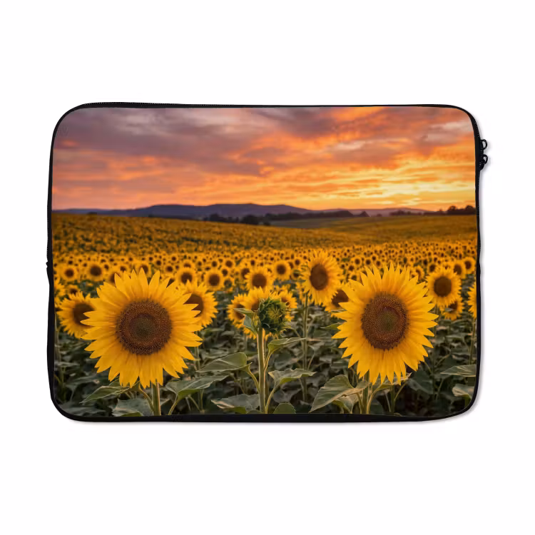 Laptophoes - Zonnebloemen - Heuvellandschap - Geel — 5